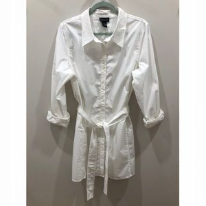 Vintage Dialogue White Tunic Top with Belt